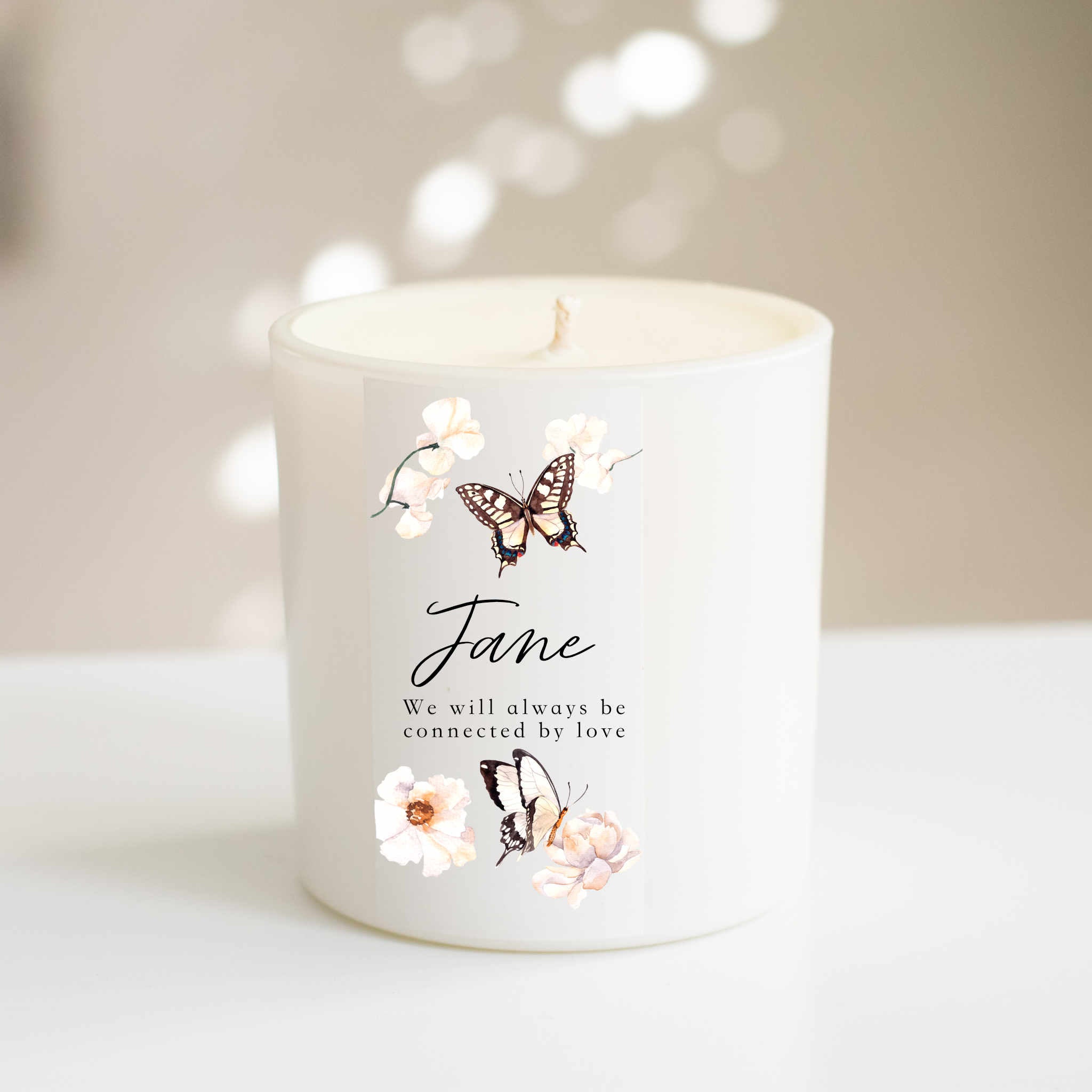 Custom Birth Flower Memorial Candle