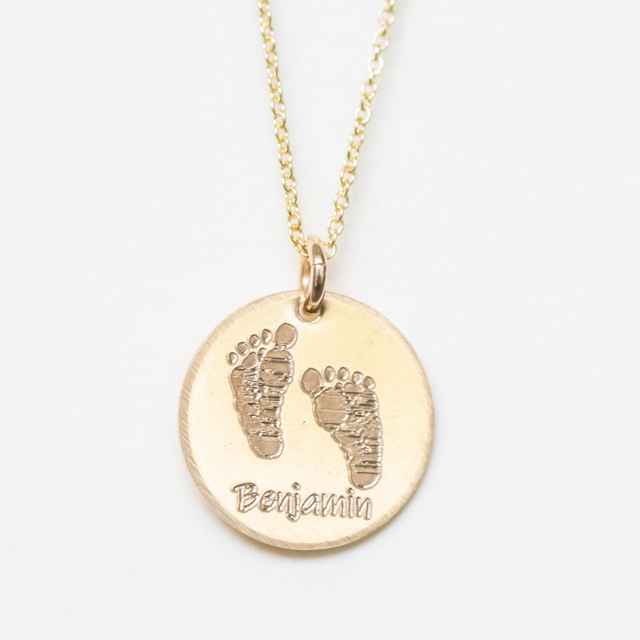 Custom clearance footprint necklace